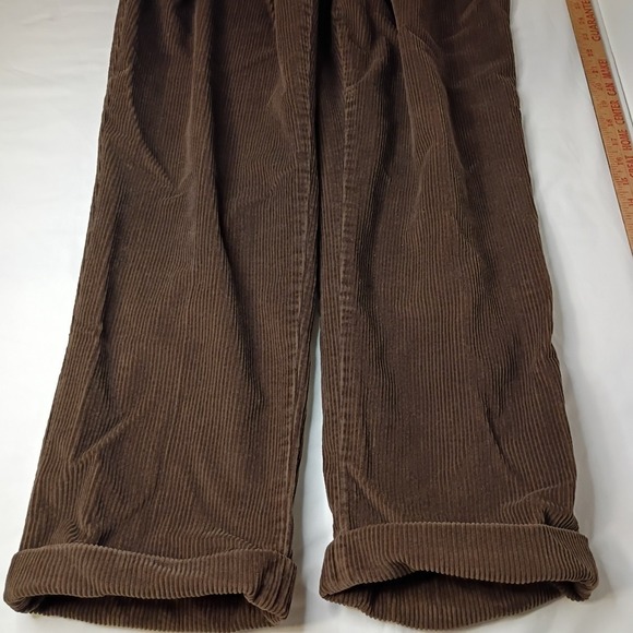 Vtg Jos A Bank Corduroy Pants Mens 36/29 (28) Brown Pleated Cuffed 90s Y2K Baggy - Picture 4 of 10